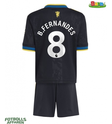 Manchester United Bruno Fernandes #8 Tredjeställ Barn 2025-26 Kortärmad (+ Korta byxor)